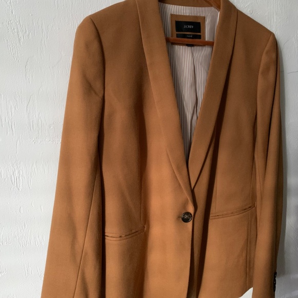 J. Crew Parke Wool Lined Blazer, Tan/Carmel Size 12 - Picture 3 of 10